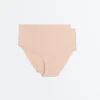 2 Cuecas clássicas de cintura média invisíveis em mistura de poliamida 2 Cuecas clássicas de cintura média invisíveis em mistura de poliamida