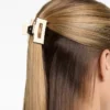 2 ganchos de acessórios de cabelo quadrados com debrum