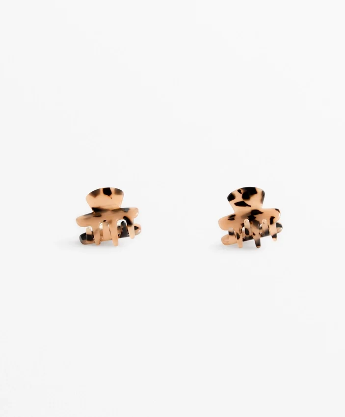 2 mini ganchos de acessórios de cabelo em imitação de tartaruga 2 mini ganchos de acessórios de cabelo em imitação de tartaruga