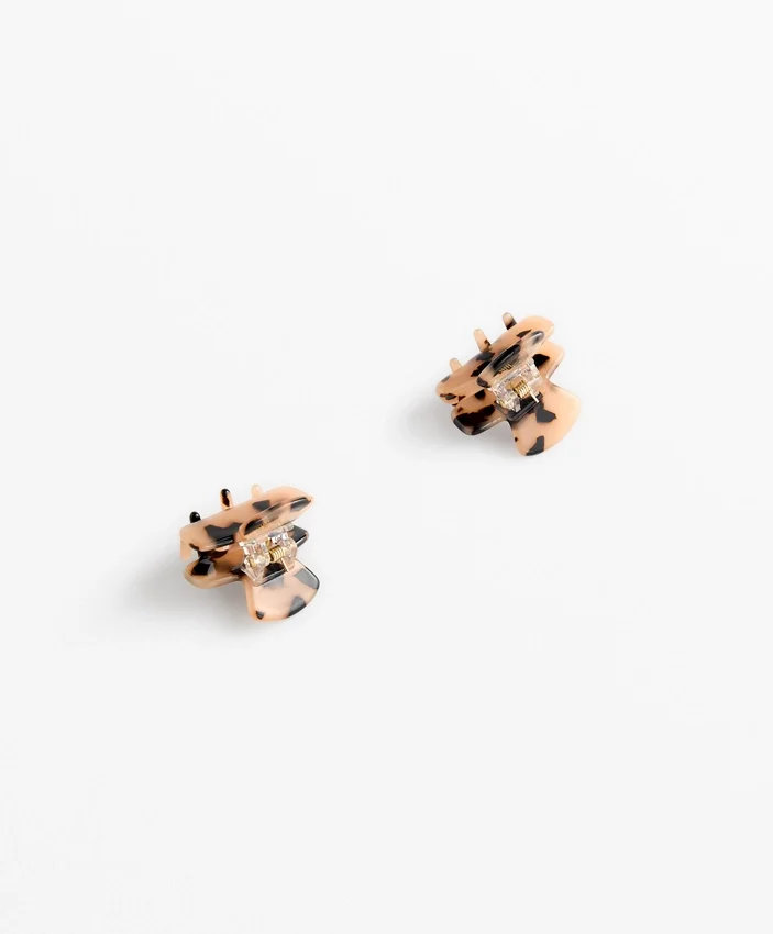 2 mini ganchos de acessórios de cabelo em imitação de tartaruga 2 mini ganchos de acessórios de cabelo em imitação de tartaruga