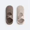 2 pares de meias acolchoadas de mistura de algodão para ioga e pilates com tiras cruzadas 2 pares de meias acolchoadas de mistura de algodão para ioga e pilates com tiras cruzadas