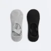 2 pares de meias acolchoadas de mistura de algodão para ioga e pilates com tiras cruzadas