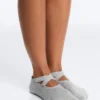 2 pares de meias acolchoadas de mistura de algodão para ioga e pilates com tiras cruzadas