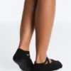 2 pares de meias acolchoadas de mistura de algodão para ioga e pilates com tiras cruzadas