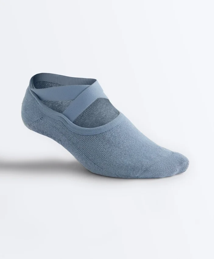 2 pares de meias acolchoadas de mistura de algodão para ioga e pilates com tiras cruzadas 2 pares de meias acolchoadas de mistura de algodão para ioga e pilates com tiras cruzadas