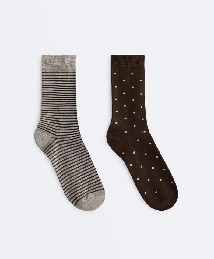 2 pares de meias clássicas 55% modal 10% caxemira 2 pares de meias clássicas 55% modal 10% caxemira