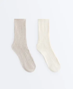 2 pares de meias clássicas com canelado