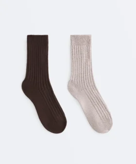 2 pares de meias clássicas com canelado