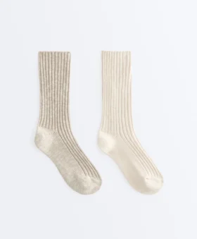 2 pares de meias clássicas com canelado