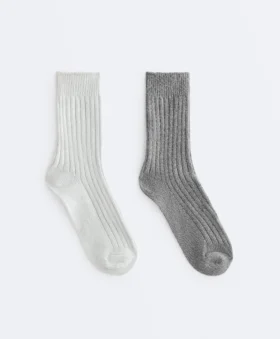 2 pares de meias clássicas com canelado