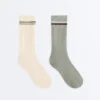 2 pares de meias clássicas de mistura de algodão para ioga e pilates 2 pares de meias clássicas de mistura de algodão para ioga e pilates