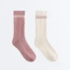 2 pares de meias clássicas de mistura de algodão para ioga e pilates 2 pares de meias clássicas de mistura de algodão para ioga e pilates