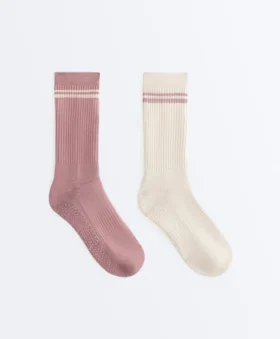 2 pares de meias clássicas de mistura de algodão para ioga e pilates