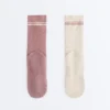 2 pares de meias clássicas de mistura de algodão para ioga e pilates 2 pares de meias clássicas de mistura de algodão para ioga e pilates