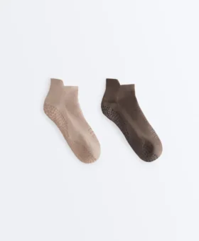 2 pares de meias curtas de mistura de poliamida para ioga e pilates