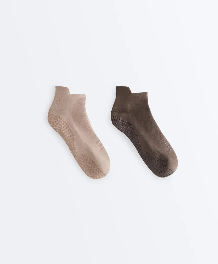 2 pares de meias curtas de mistura de poliamida para ioga e pilates 2 pares de meias curtas de mistura de poliamida para ioga e pilates