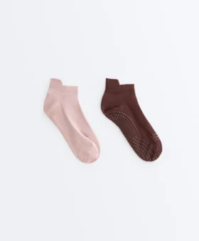 2 pares de meias curtas de mistura de poliamida para ioga e pilates