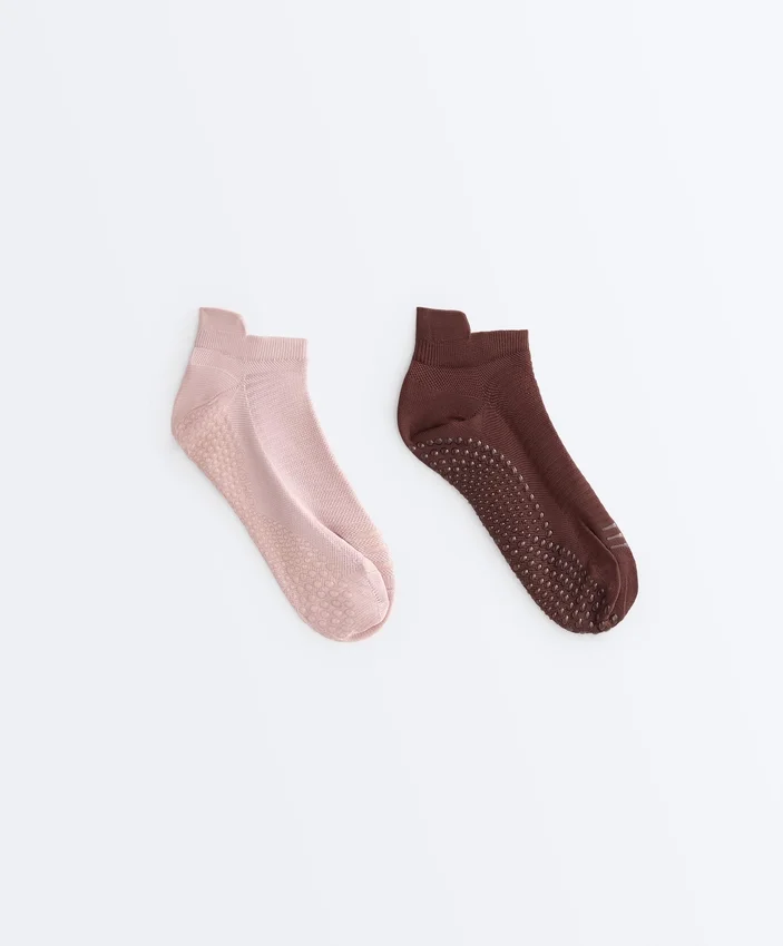 2 pares de meias curtas de mistura de poliamida para ioga e pilates 2 pares de meias curtas de mistura de poliamida para ioga e pilates