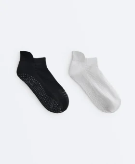 2 pares de meias curtas de mistura de poliamida para ioga e pilates