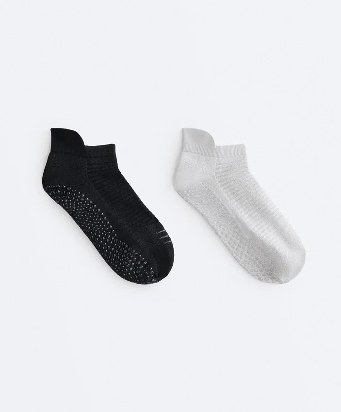 2 pares de meias curtas de mistura de poliamida para ioga e pilates 2 pares de meias curtas de mistura de poliamida para ioga e pilates