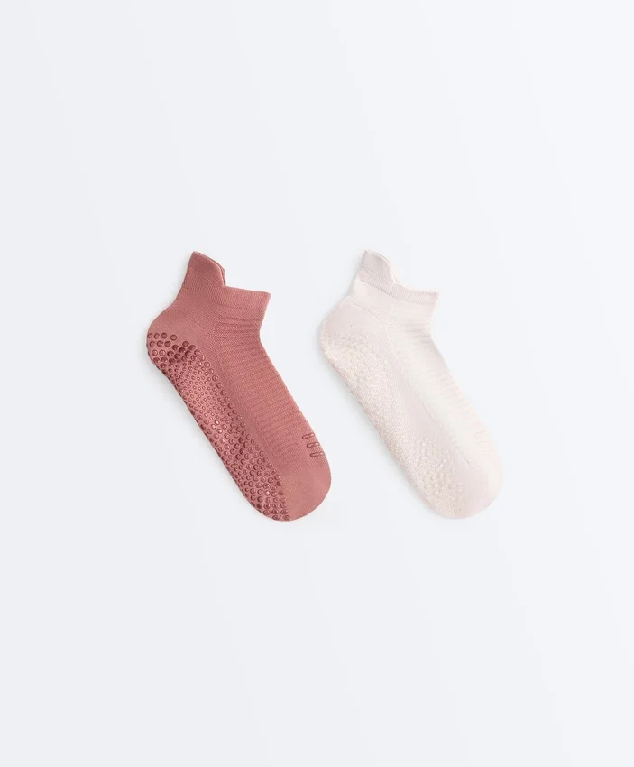 2 pares de meias curtas de mistura de poliamida para ioga e pilates 2 pares de meias curtas de mistura de poliamida para ioga e pilates