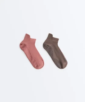 2 pares de meias curtas de mistura de poliamida para ioga e pilates