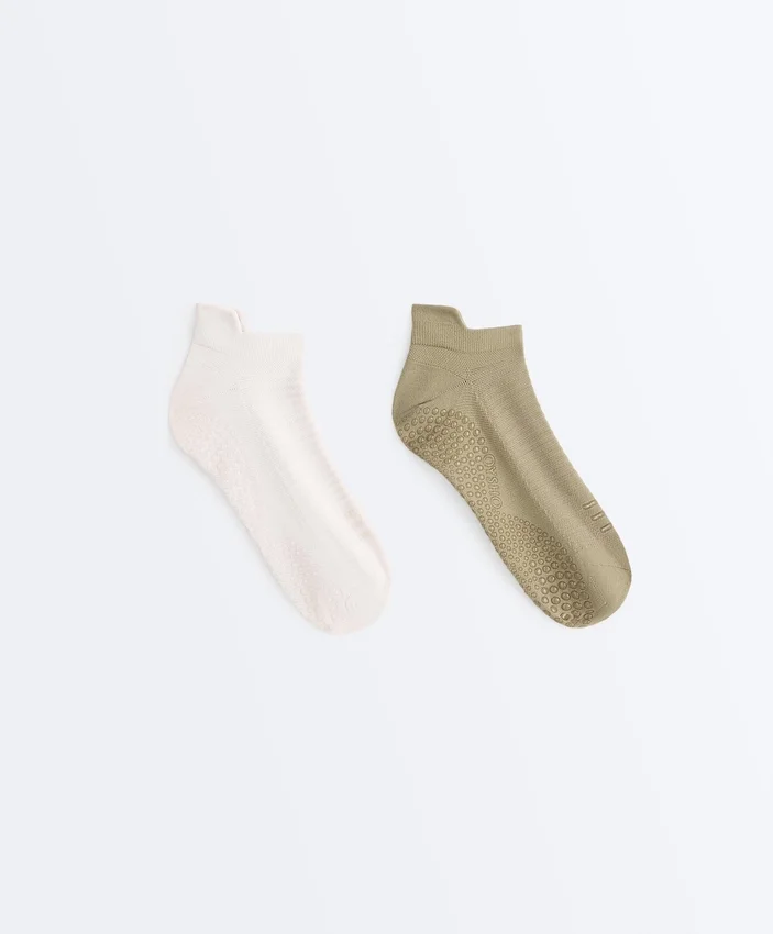 2 pares de meias curtas de mistura de poliamida para ioga e pilates 2 pares de meias curtas de mistura de poliamida para ioga e pilates