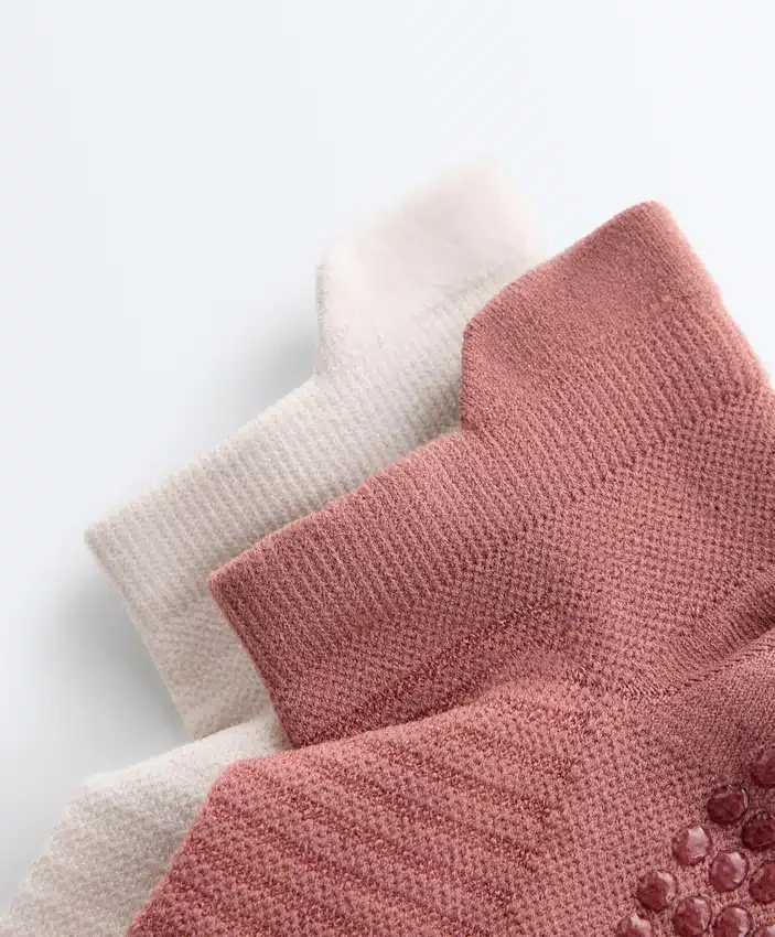 2 pares de meias curtas de mistura de poliamida para ioga e pilates 2 pares de meias curtas de mistura de poliamida para ioga e pilates