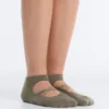 2 pares de meias de algodão misto para ioga e pilates com tiras cruzadas 2 pares de meias de algodão misto para ioga e pilates com tiras cruzadas