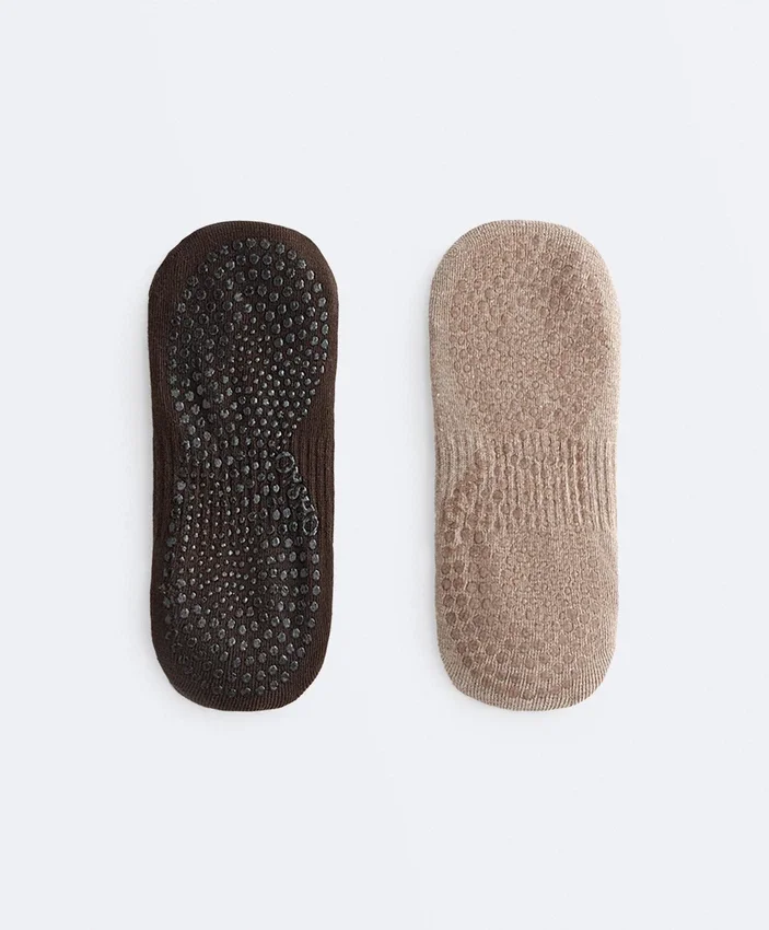 2 pares de meias de mistura de algodão para ioga e pilates 2 pares de meias de mistura de algodão para ioga e pilates