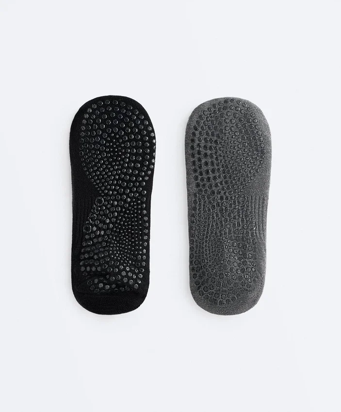 2 pares de meias de mistura de algodão para ioga e pilates 2 pares de meias de mistura de algodão para ioga e pilates