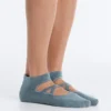 2 pares de meias de mistura de algodão para ioga e pilates com tiras cruzadas 2 pares de meias de mistura de algodão para ioga e pilates com tiras cruzadas