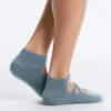 2 pares de meias de mistura de algodão para ioga e pilates com tiras cruzadas 2 pares de meias de mistura de algodão para ioga e pilates com tiras cruzadas