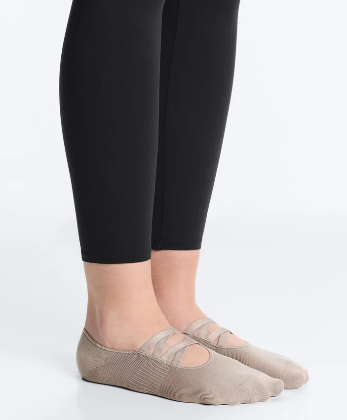 2 pares de meias de mistura de poliamida para ioga e pilates com tiras duplas 2 pares de meias de mistura de poliamida para ioga e pilates com tiras duplas