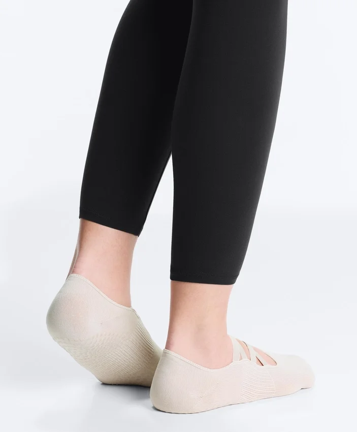 2 pares de meias de mistura de poliamida para ioga e pilates com tiras duplas 2 pares de meias de mistura de poliamida para ioga e pilates com tiras duplas