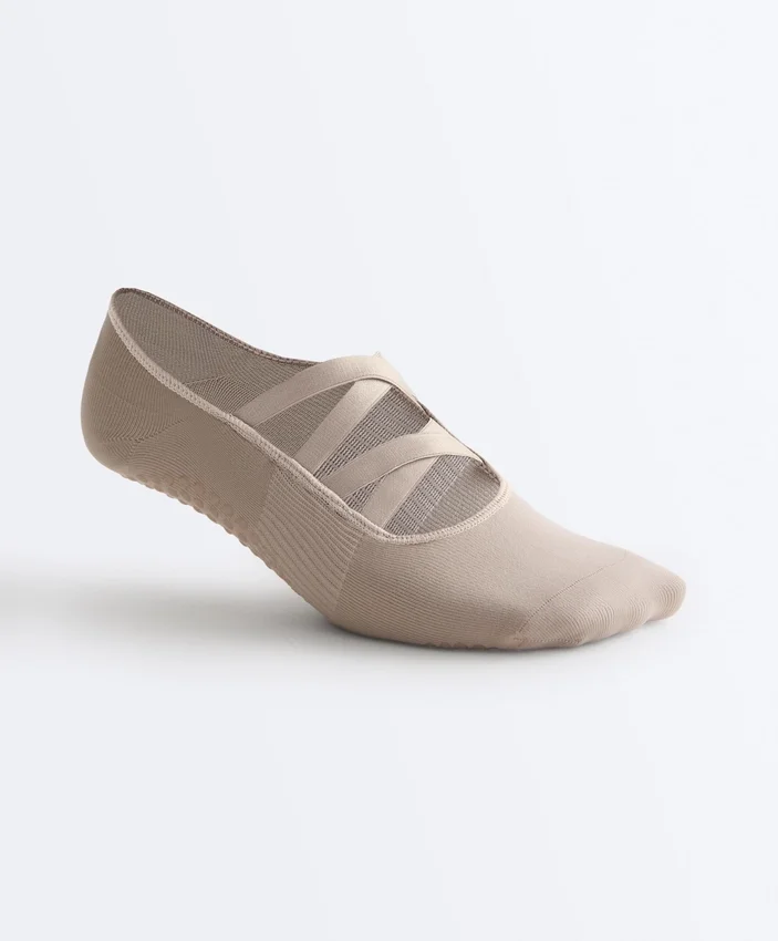 2 pares de meias de mistura de poliamida para ioga e pilates com tiras duplas 2 pares de meias de mistura de poliamida para ioga e pilates com tiras duplas