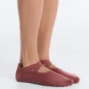 2 pares de meias invisíveis acolchoadas em mistura de algodão para ioga e pilates com faixas cruzadas 2 pares de meias invisíveis acolchoadas em mistura de algodão para ioga e pilates com faixas cruzadas
