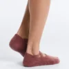 2 pares de meias invisíveis acolchoadas em mistura de algodão para ioga e pilates com faixas cruzadas 2 pares de meias invisíveis acolchoadas em mistura de algodão para ioga e pilates com faixas cruzadas