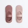 2 pares de meias invisíveis acolchoadas em mistura de algodão para ioga e pilates com tira larga 2 pares de meias invisíveis acolchoadas em mistura de algodão para ioga e pilates com tira larga