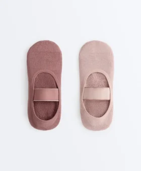 2 pares de meias invisíveis acolchoadas em mistura de algodão para ioga e pilates com tira larga 2 pares de meias invisíveis acolchoadas em mistura de algodão para ioga e pilates com tira larga