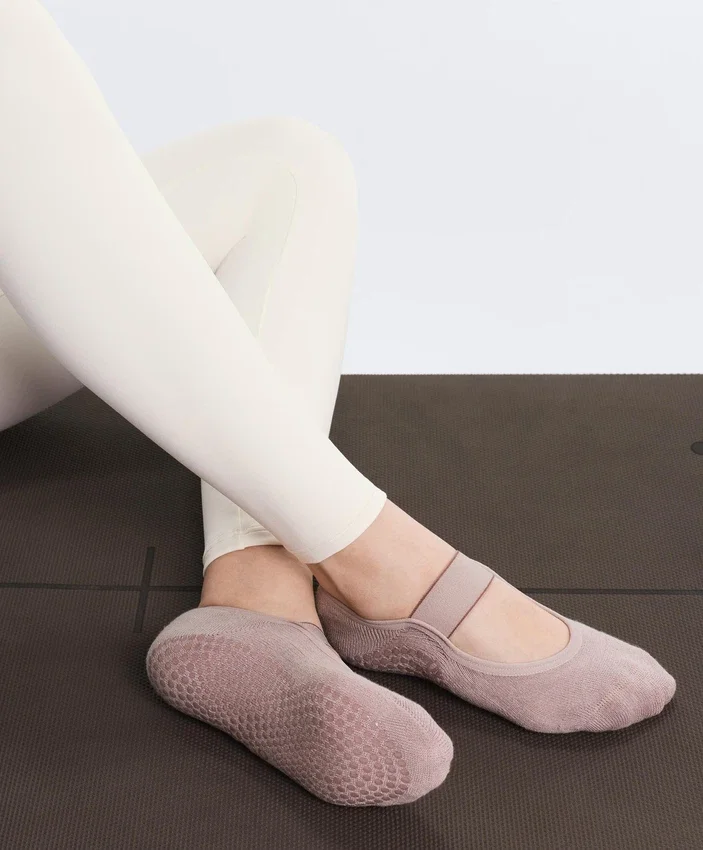 2 pares de meias invisíveis acolchoadas em mistura de algodão para ioga e pilates com tira larga 2 pares de meias invisíveis acolchoadas em mistura de algodão para ioga e pilates com tira larga