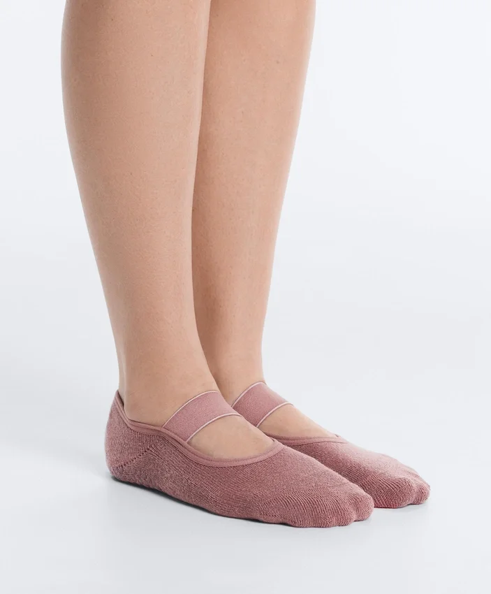 2 pares de meias invisíveis acolchoadas em mistura de algodão para ioga e pilates com tira larga 2 pares de meias invisíveis acolchoadas em mistura de algodão para ioga e pilates com tira larga