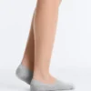 2 pares de meias invisíveis de cano alto com nervuras em mistura de algodão 2 pares de meias invisíveis de cano alto com nervuras em mistura de algodão