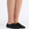 2 pares de meias invisíveis de cano alto com nervuras em mistura de algodão 2 pares de meias invisíveis de cano alto com nervuras em mistura de algodão