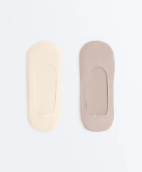 2 pares de meias invisíveis de corte médio em mistura de algodão 2 pares de meias invisíveis de corte médio em mistura de algodão
