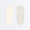 2 pares de meias invisíveis de microfibra com cano alto e nervuras 2 pares de meias invisíveis de microfibra com cano alto e nervuras
