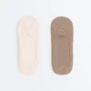 2 pares de meias invisíveis de microfibra com cano médio e canelado 2 pares de meias invisíveis de microfibra com cano médio e canelado