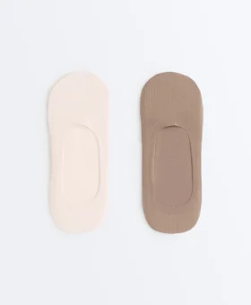 2 pares de meias invisíveis de microfibra com cano médio e canelado 2 pares de meias invisíveis de microfibra com cano médio e canelado