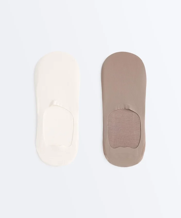 2 pares de meias invisíveis de microfibra de cano alto 2 pares de meias invisíveis de microfibra de cano alto