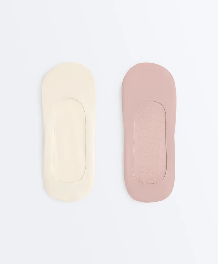 2 pares de meias invisíveis de microfibra de corte médio 2 pares de meias invisíveis de microfibra de corte médio